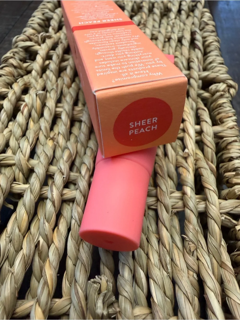 Peach & Lily Collagen Cushion Peptide Lip Balm Sheer Peach 12mL NIB